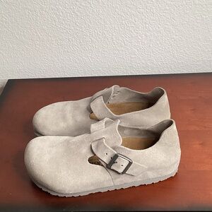 Birkenstock London Suede Leather Shoes Light Gray L9 or M7
